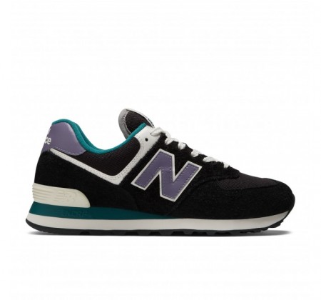 New Balance Unisex 574 Black w/Lavender