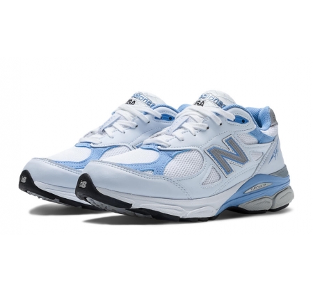 New Balance Women's 990v3 White \u0026 Blue 