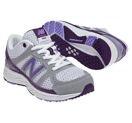 New Balance Kids 750 White + Purple