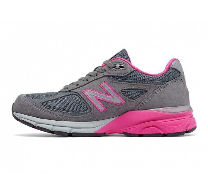 New Balance Women's 990v4 Grey w/Pink 