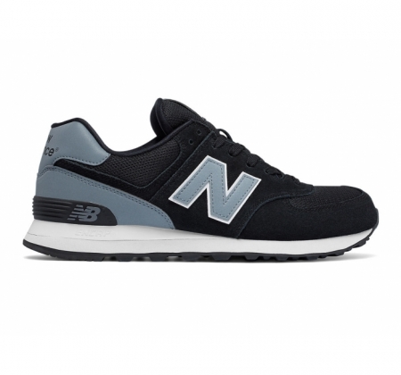 new balance 574 black reflective