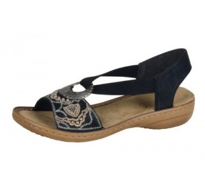 Rieker Regina B9 Black sandal 608B9-00