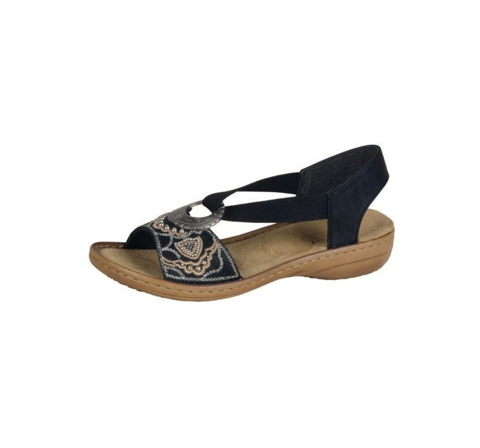 Rieker Regina B9 Sandal Black: 608B9-00 - A Dealer/Rieker