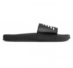 New Balance 200 Adjustable Slide Black w/White NB Logo