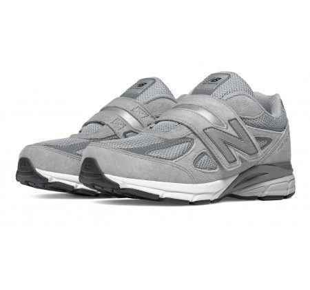 New Balance Little Kids 990v4 Hook & Loop Grey