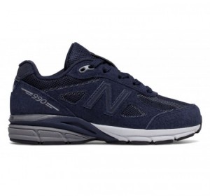 New Balance Little Kids Reflective 990v4 Navy